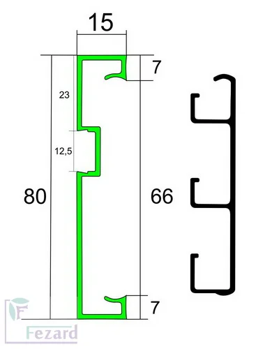 Алюминиевый плинтус Fezard Кабельный ALP-G80-LF Алюминий 80*15*2500 мм в Новокузнецке