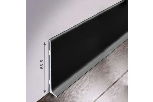 Алюминиевый плинтус Bonkeel ПЛ60 515л Черный (58,5х11,2х2500мм) в Новокузнецке