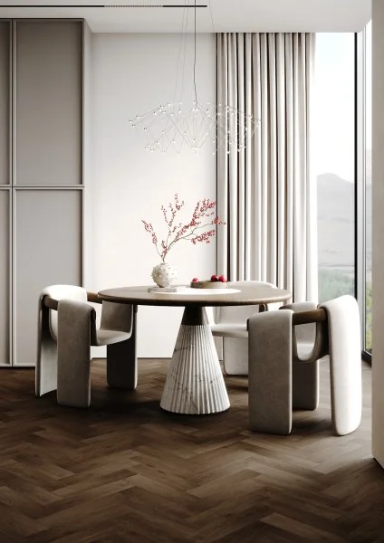 Кварц-виниловая плитка Fargo Herringbone 44-7009-24 Дуб Шварцвальд в Новокузнецке