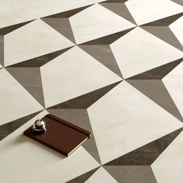 Керамогранит Coliseum Фьямма Уайт Вставка Фрэйм 60х60 (Натуральный и Реттифицированный) в Новокузнецке