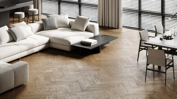 Паркетная доска Quartz Parquet Английская Ёлка Дуб Карельский 33-419 в Новокузнецке