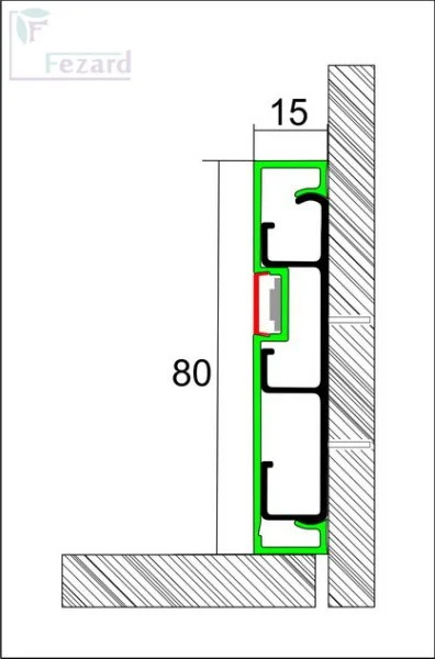Алюминиевый плинтус Fezard Кабельный ALP-G80-LF Алюминий 80*15*2500 мм в Новокузнецке