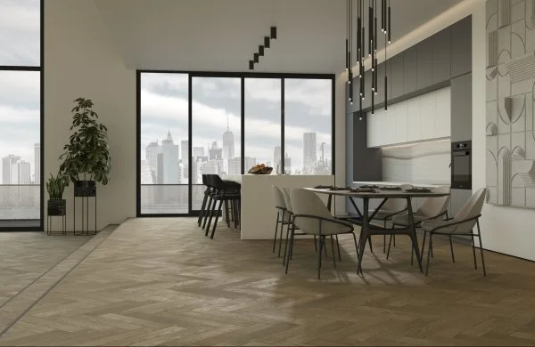 Паркетная доска Quartz Parquet Английская Ёлка Дуб Карельский 33-419 в Новокузнецке