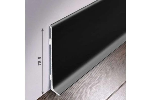 Алюминиевый плинтус Bonkeel ПЛ80 515л Черный (78,5х11,2х2500мм) в Новокузнецке