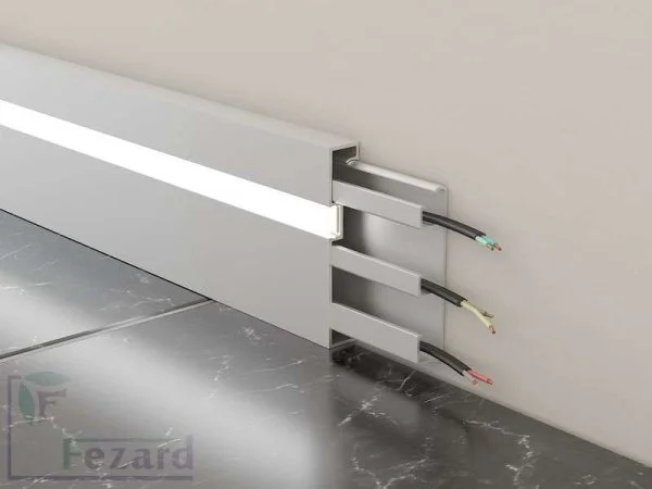 Алюминиевый плинтус Fezard Кабельный ALP-G80-LF Алюминий 80*15*2500 мм в Новокузнецке